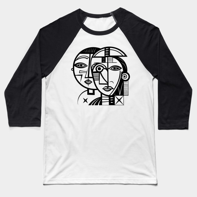 Cubist Woman Baseball T-Shirt by n23tees